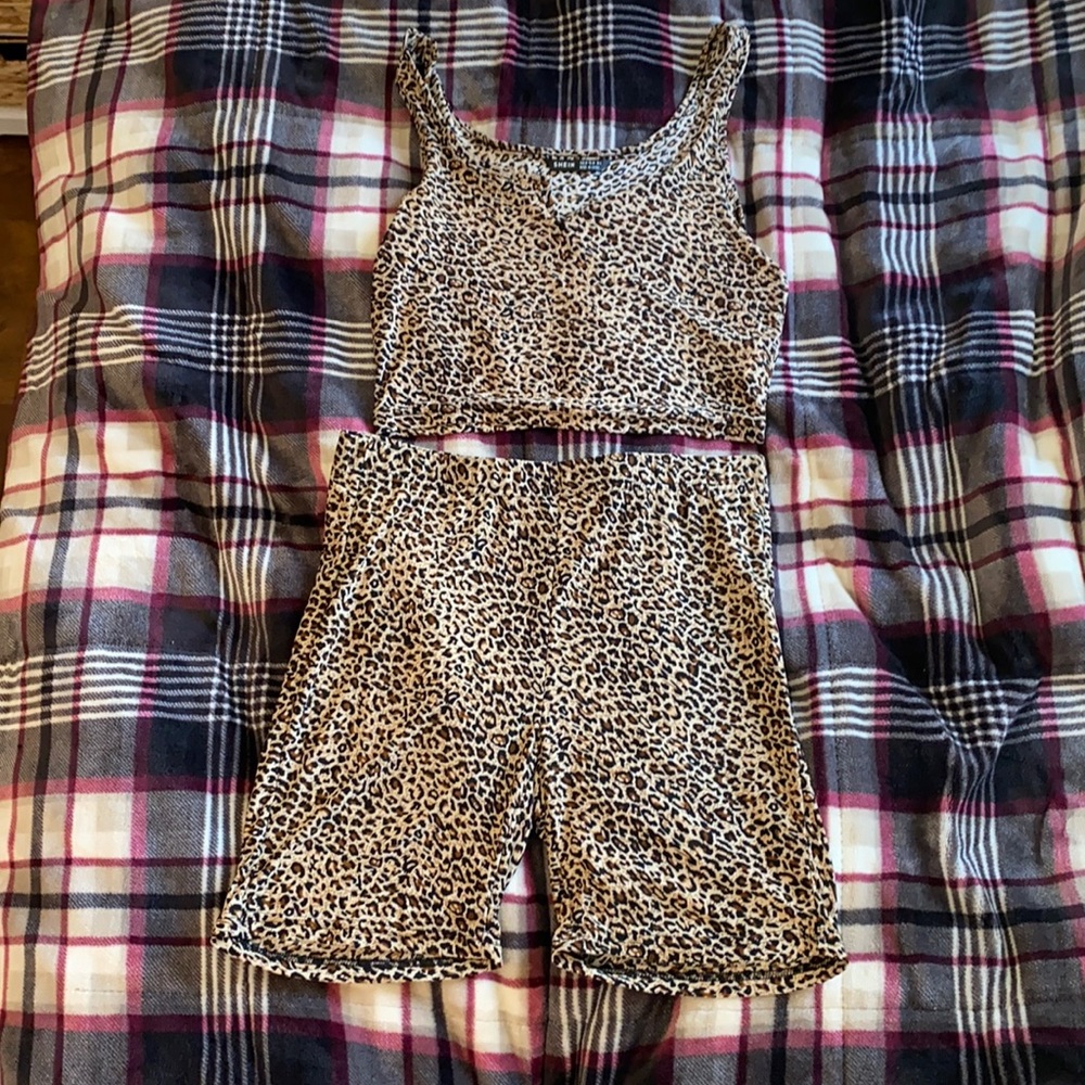 Biker shorts and tank top
